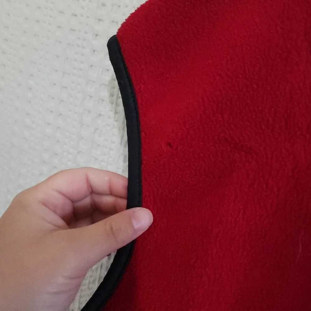 Vintage 90s Champion Red Fleece Vest Full Zip Pockets Mens Size XL Gorpcore